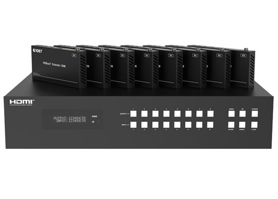 VINCAN 8x8 HDBaseT HDMI 매트릭스 스위처 (4K60 4:4:4 비디오 및 PoC 지원, 전문가용 AV 설치)