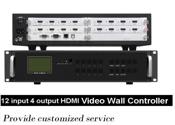 4 아웃 RJ45의 다중 포맷 2x2 HDMI 비디오 월 제어기 LCD 12