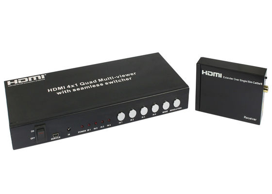 이음새가 없는 RS232와 IR와 UTP 교수 HDMI 4x1 쿼드 다중 시청자는 명령을 바꿉니다