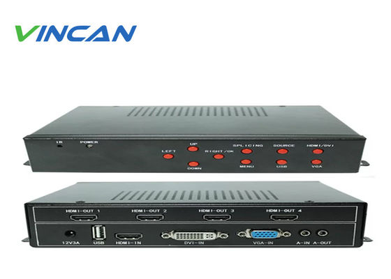 HDMI DVI 출력 및 2x2 2x3 3x2 4x1 4x2 3x3 벽 모드를 갖춘 RS232 LAN IR 원격 제어 LCD 비디오 월 컨트롤러
