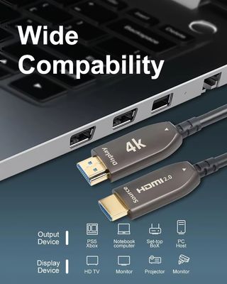 4K 60Hz HDMI 광섬유 케이블 지원 1080p / 3D / 깊은 색상