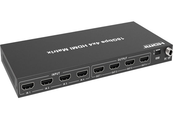 18Gbps 4k HDMI HDCP 2.2 4x4 영상 절체기 금속 엔클로저