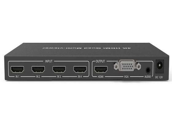 4개 Ｘ HDMI 입력과 1개 Ｘ HDMI 출력과 검은 HDCP 1.4 4K 4×1 쿼드 HDMI 멀티뷰어
