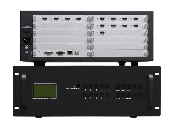 4 In 9 Out 3x3 2x2 HDMI 비디오 월 컨트롤러(3.5U 케이스 포함)