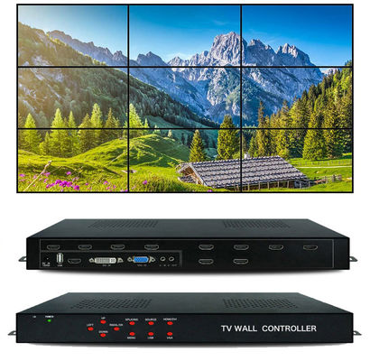 다중 포맷 최고 하드미 3x3 2x3 LCD 비디오 텔레비전 벽 제어기 HDMI 비디오 월 프로세서