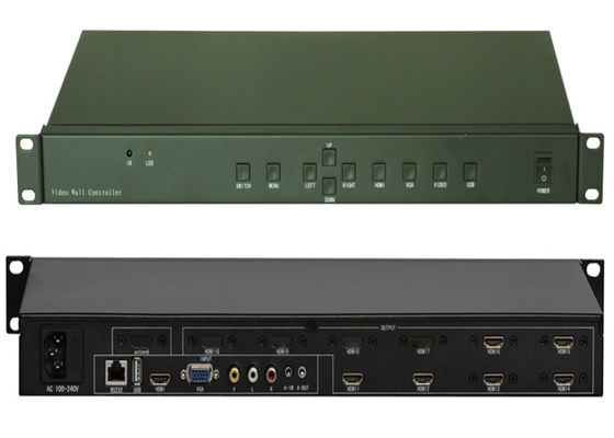 RS232 제어 1 입력 6 출력이 있는 3x2 LCD 비디오 벽 컨트롤러