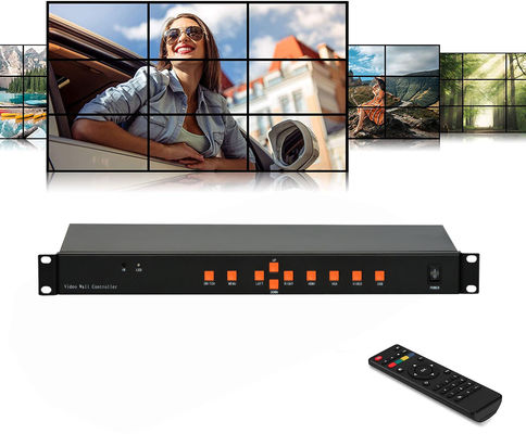 9 텔레비전 짜집기를 위한 RS232 9CH LCD 비디오 월 제어기 3x3 2x4 4x2 HDMI DVI VGA USB