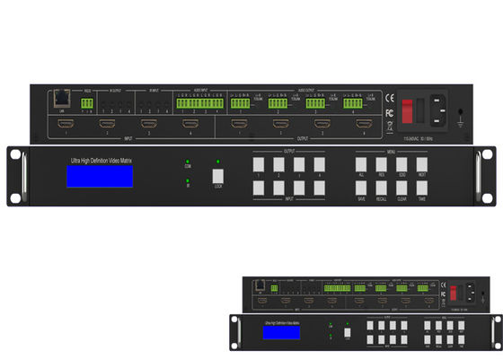 이음새가 없는 IR 오디오 UHD HDMI 2.0 매트릭스 스위처 4K 60Hz 18Gbps 4x4