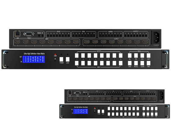 18Gbps 8x8 이음새가 없는 IR 오디오 UHD HDMI 2.0 매트릭스 스위처 4K 60Hz