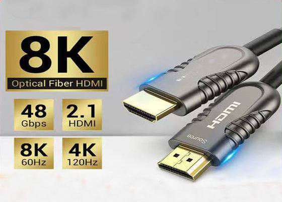 10.2Gbps HDMI 광섬유 케이블 및 HDMI 2.1 프로토콜 10m 액티브 광 HDMI 케이블 전송