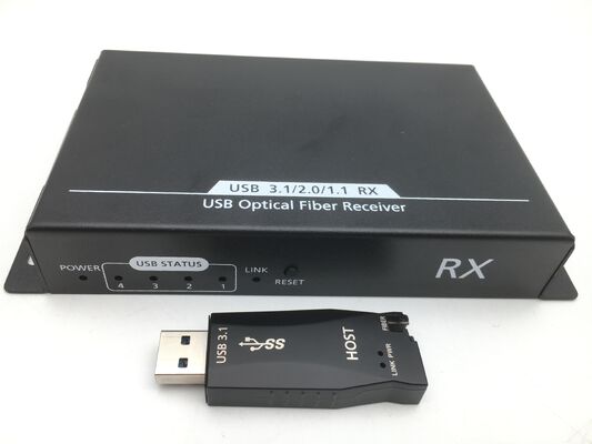 300m 거리, 5Gbps 속도, 4포트 USB 허브를 갖춘 USB 3.0 광섬유 연장기